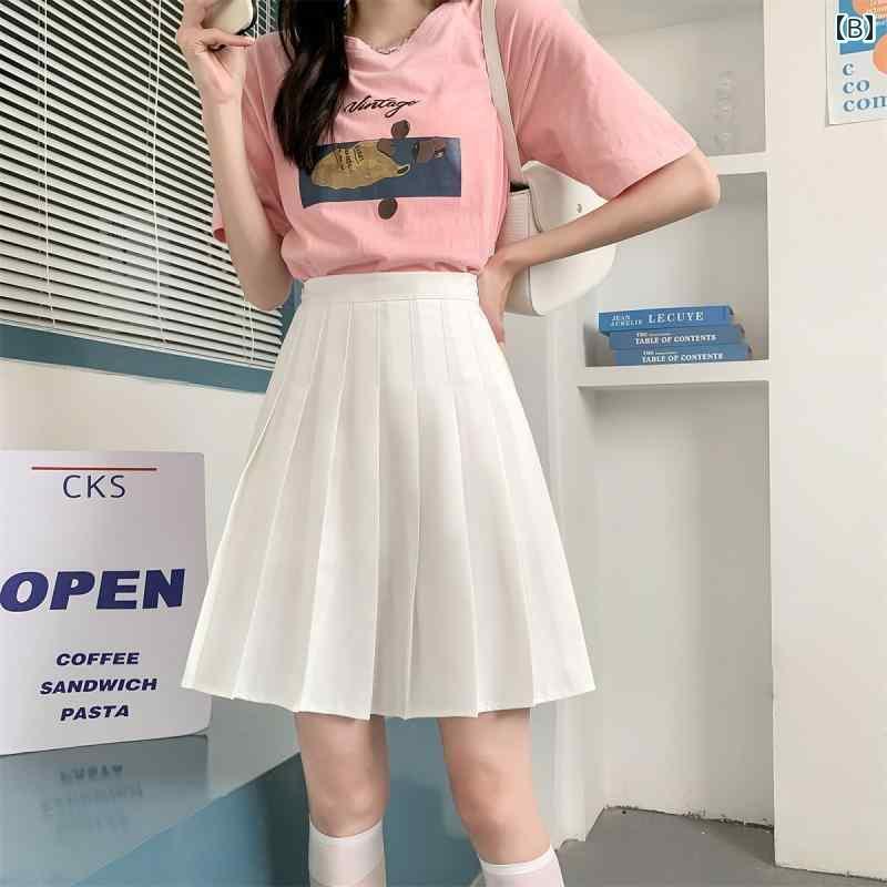 スカート プリーツスカート ショートスカート 黒の 弾性 ウエスト スーツ プリーツ スカート エクストラ ロング カレッジ スタイル ハイウエスト スリム 万能 a ライン 長身用