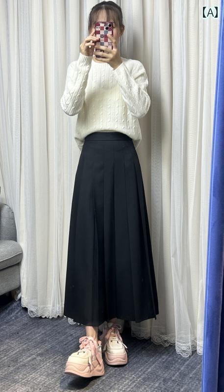 スカート プリーツスカート ショートスカート ハイウエスト aライン 春秋 レディース 大きい スイング スリミングと 体型カバー プリーツスカート ロング スカート