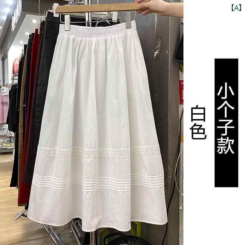 スカート プリーツスカート ショートスカート 2025 春夏 韓国 ゆったり ハイウエスト レース プリーツ ホワイト スカート レディース aライン ポケット 付き