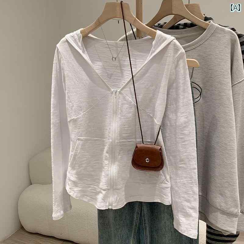 レディース パーカー 日焼け防止 太めの mm 特大 サイズ 300 斤 春夏 無地 フード付き カーディガン ジ..