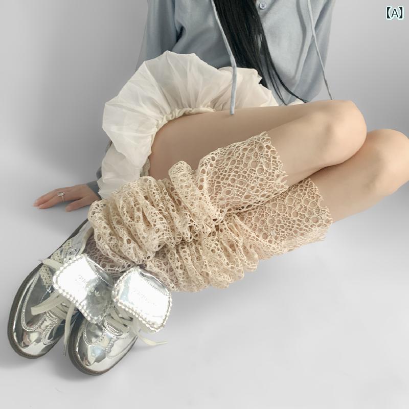 ソックス ワイドレッグウォーマー レディース 夜間 指導 室用 女性用 レッグカバー レース 春夏用 薄手 パイルソックス 夏用 ふくらはぎ ソックス