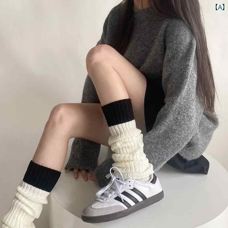 ソックス ワイドレッグウォーマー 靴下 グレーの ソックス 春秋 白い パイルソックス 秋冬用 ブーツ 付き 黒の カーフ カラーマッチング レッグカバー Y2K