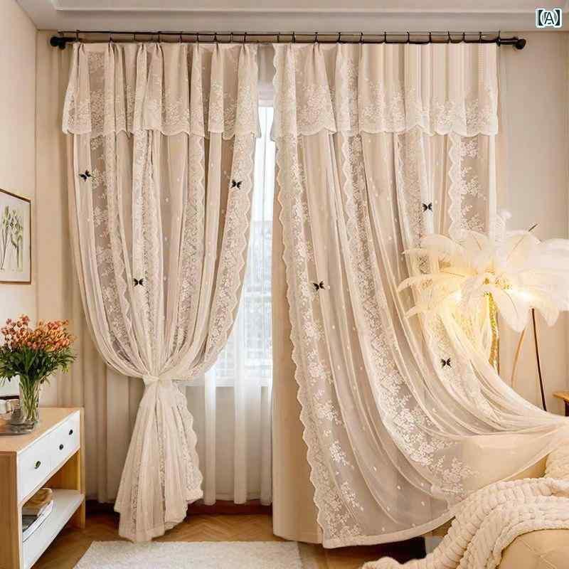 オシャレ インテリア 女の子 部屋の ベイ ウィンドウ カーテン 軽くて モダン シンプル 糸入り フランス 風 ロマンチックな 寝室 遮 光 2025年