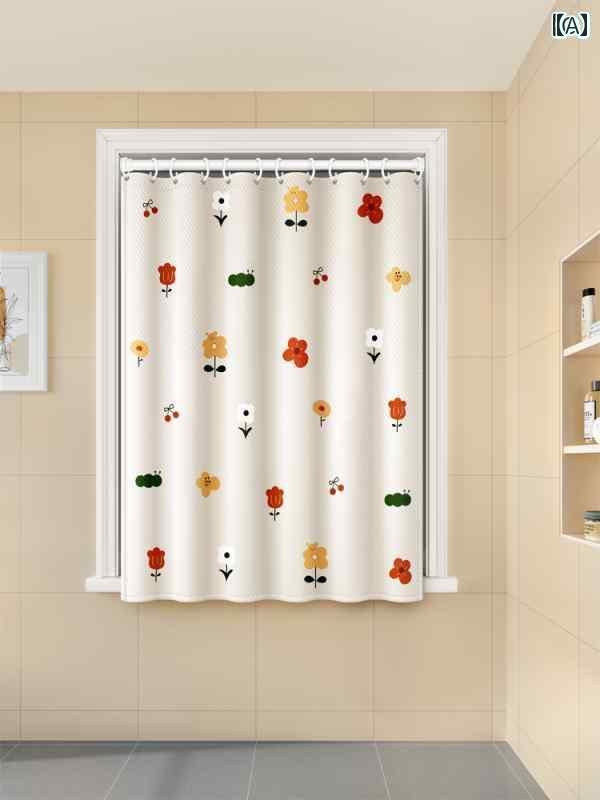 オシャレ インテリア 浴室 トイレ用 特殊 カーテン キッチン ロール トイレ 窓用 パンチングなし 防水 ..