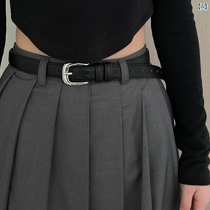 レザーベルト レザー オシャレ 革 レトロ ディストレス ト 牛革 ハイエンド ベルト 夏の レディース イン カジュアル ファッション 装飾 ブラック