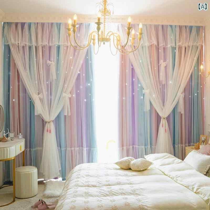 オシャレ インテリア プリンセス カーテン 女の子 寝室 子供 部屋 高級 紹 興 柯 橋 出窓 シェーディング 2024
