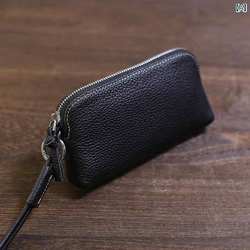 コインケース ミニ財布 ショルダー 華 曦 一層 牛革 ネック コインケース 革 ライチ 柄 カードホルダー..