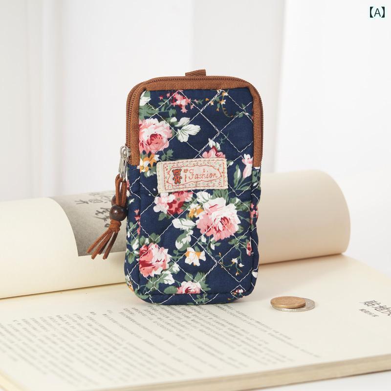 コインケース ミニ財布 ショルダー 高齢者用 スマートフォン バッグ 義母 首 掛け 手首 小さい小銭入れ 中年 母の 布 アート