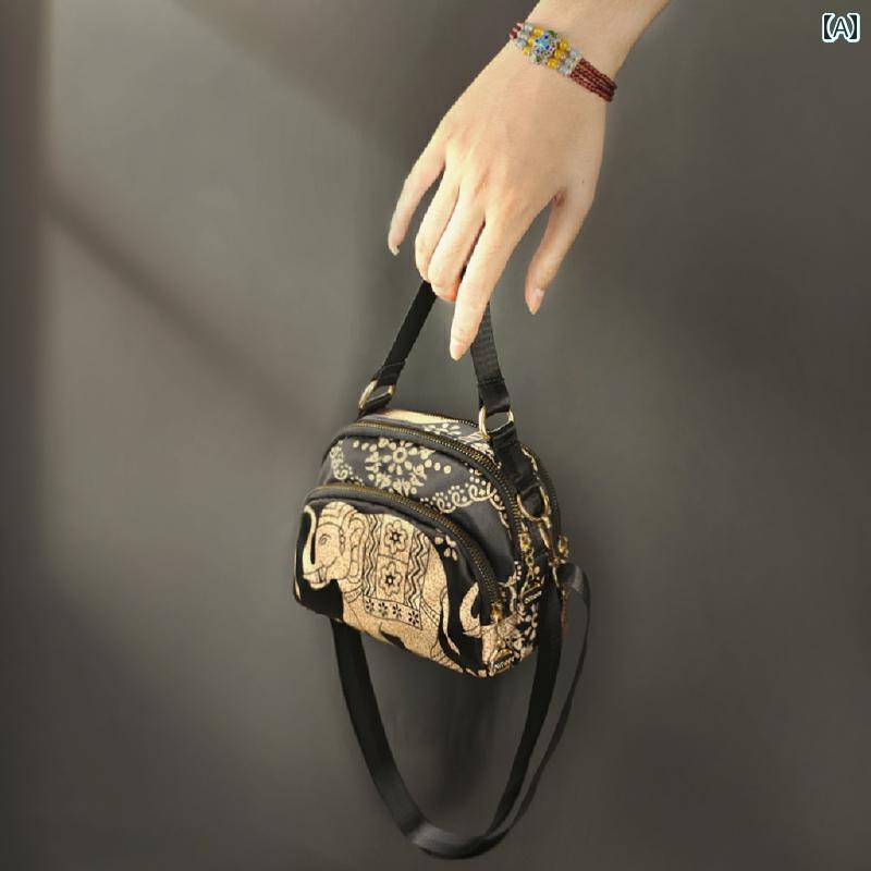 コインケース ミニ財布 ショルダー ミニ ポータブル スマートフォン 財布 ワンショルダー メッセンジャー ファッション キャンバス 刺繍 ダブル ジッパー 小さい バッグ