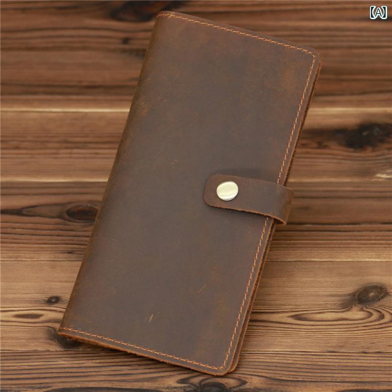 パーティーバッグ レディース クラッチバッグ レトロ ホース ベルトバックル マルチスロット 紙幣 ホルダー ロング シンプル 革小銭入れ 財布第一層 牛革