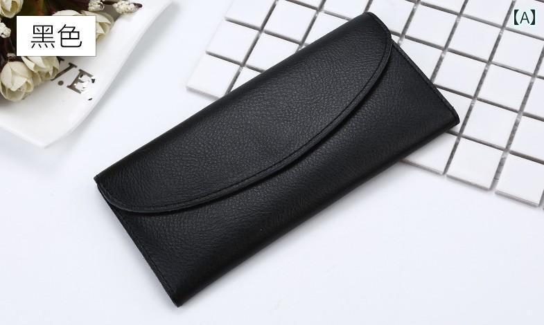 バッグ レディース かわいい 女性用 革 財布 ロング ソフトレザー ホール カット 牛革 耐摩耗 三つ 折り第一層 ソフト 表面