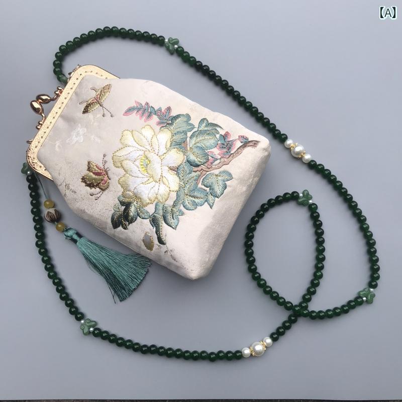 バッグ レディース かわいい の 蘇 州 刺繍の 中国 チャイナ ドレス バッグ スマートフォン 漢服の 馬 面 スカート クラッチバッグ レディース チェーン クロス ボディの 小さい