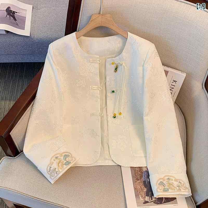 レディース トップス きれいめ 秋服 チャイナ風 民族 風 ジャケット 春の レディース 2025 小さい 軽い ハイエンド ハイエンドの ホット 刺繍 トップ