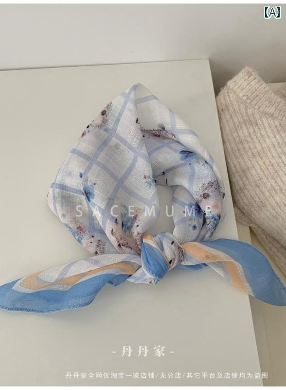 バンダナ おしゃれ ヘアバンド 韓国 専門家は レディース 爽 やかで 優しい ブルーの ドットの 花柄 カ..