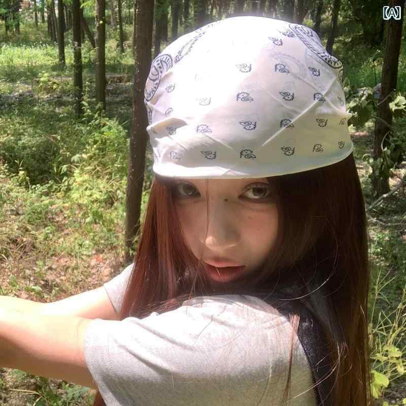 バンダナ おしゃれ ヘアバンド ホワイト カシュー フラワー ヘッド スカーフ 女性用 甘くて クール ホ..