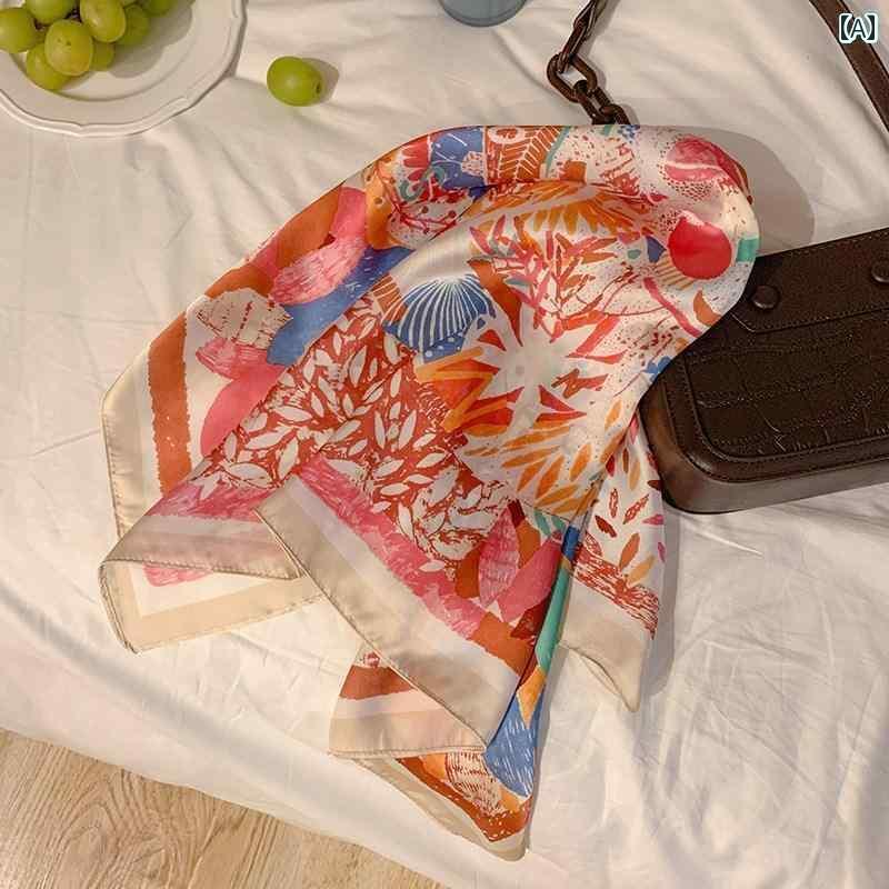 バンダナ おしゃれ ヘアバンド 日焼け防止 シルクスカーフ レディース 薄手 通気性 サンシェード ヘッ..