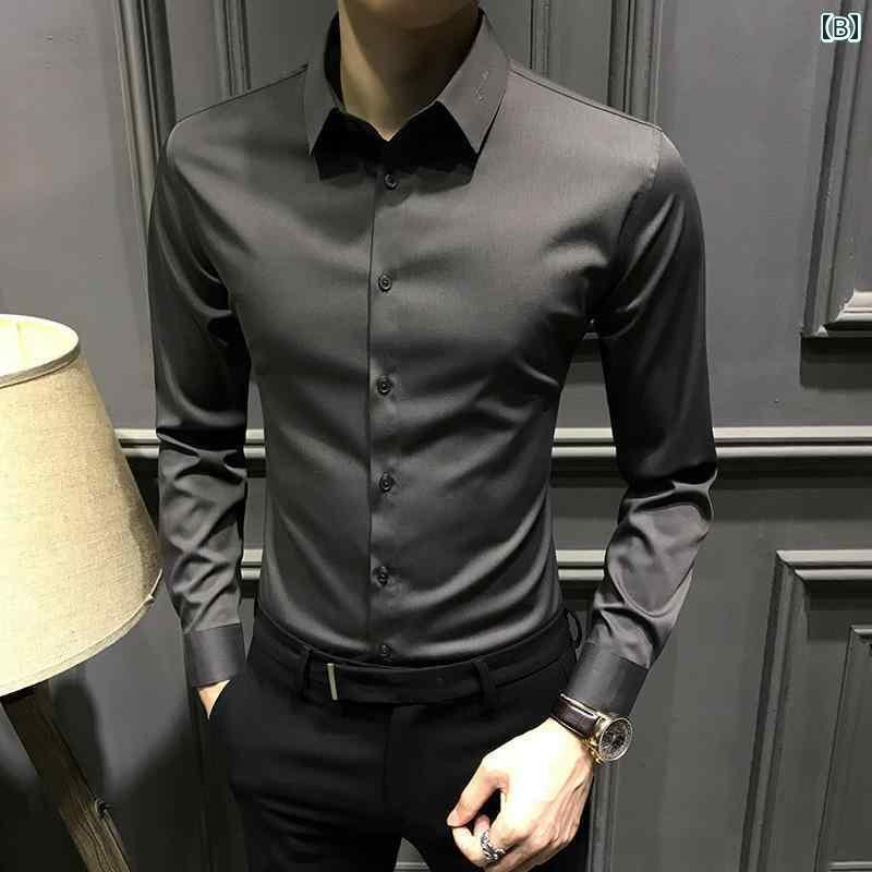 シャツ メンズ スーツ 春秋 メンズシャツ 長袖 高級 韓国 アイロン 不要の カジュアル ビジネス シャツ メンズ スリムフィット 紳士服 サイズ