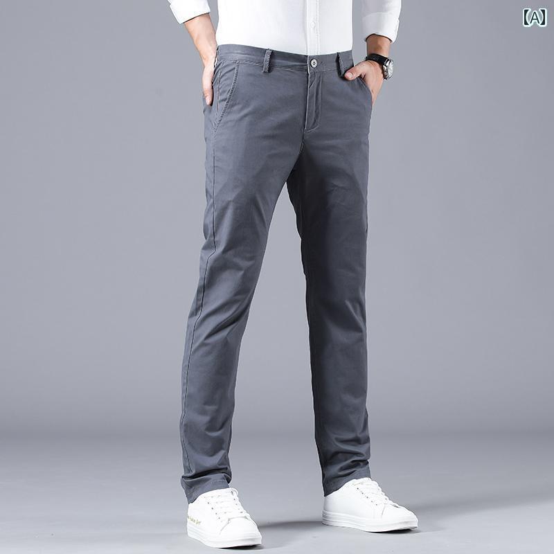 スーツ スラックス パンツ 夏 カジュアル パンツ メンズビジネス コットン メンズパンツ 伸縮性 スリム..