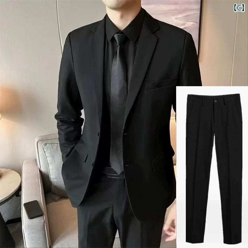 スーツ セットアップ きれいめ メンズカジュアル スーツ スリムフィット ビジネス 韓国 スタイル ベスト マン ドレス 新郎 ホスト ジャケット