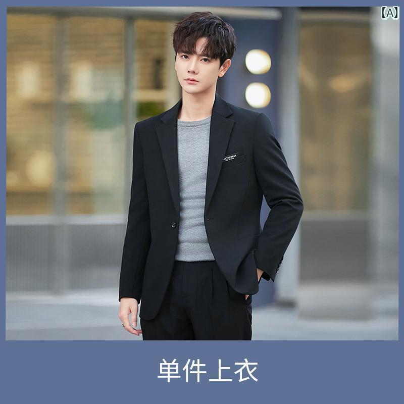 スーツ セットアップ きれいめ メンズカジュアル スーツ ジャケット 韓国 スリムフィット ハイエンド 大人 スタイル ビジネス メンズトップス シングル ピー...