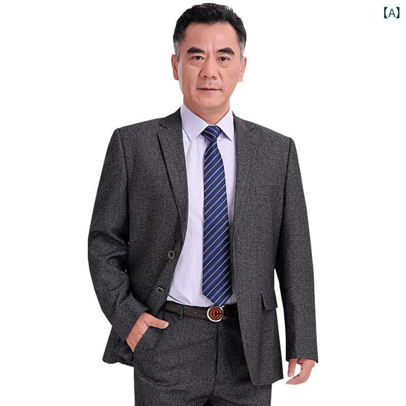 スーツ セットアップ きれいめ 男性 スーツ 厚手 中年 おやじ 結婚式お 父様の 秋冬 結婚式 披露宴 礼服