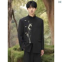 スーツ セットアップ きれいめ チャイナ風 メンズ 大人 ドレス 婚約 結婚式 スーツ スタンドカラー ゴールド 竹 DK 中山 クラス 制服