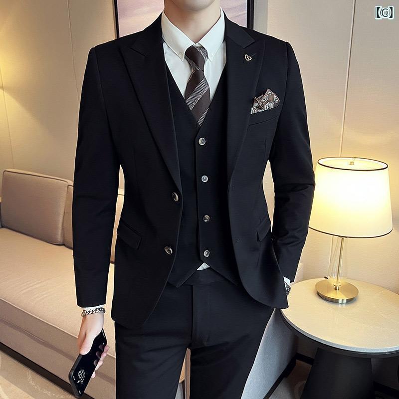 スーツ セットアップ きれいめ 英国 ライトカーキ スーツ メンズスーツ ウェディングドレス エンゲージメント 高級 新郎 メンズ スリム カジュアル