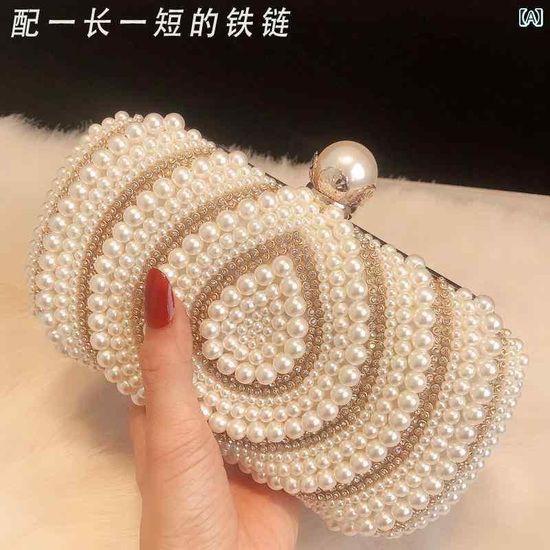 レザー財布 財布 長財布 レトロ パール バッグ レディース チャイナ ドレス ハンドバッグ チャイナ風 ビーズ ラインストーン イブニング ハンドヘルド イブニングドレス