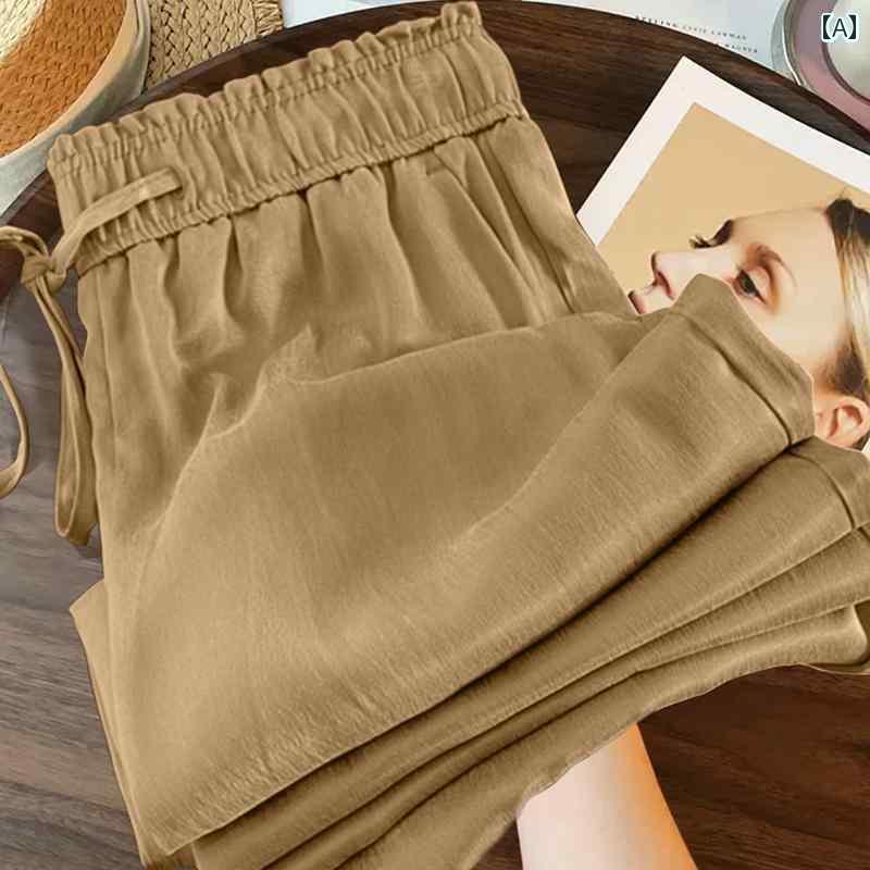 秋冬 パンツ レディース 銅 アンモニア シルク ドレープ ワイド レッグ パンツ レディース 2025 春夏 ..