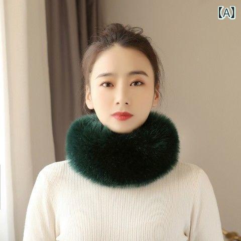 レディース マフラー 秋冬 フェイクファー 領子付き 保暖 首元カバー 暖か 人工毛皮 コーディネートしやすい 軽量 柔らかい スタイリッシュ