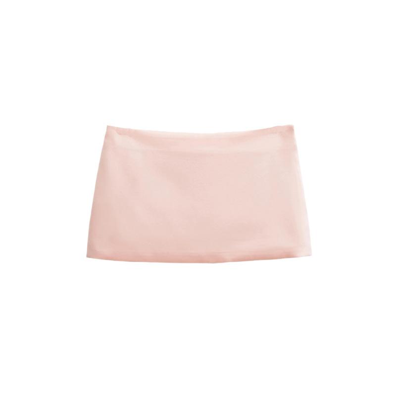 ミニスカート 女性用 セクシー ローライズ サテン 透け防止 スリム ヒップハグ 超短丈 夏用 光沢素材 滑らか 個性的