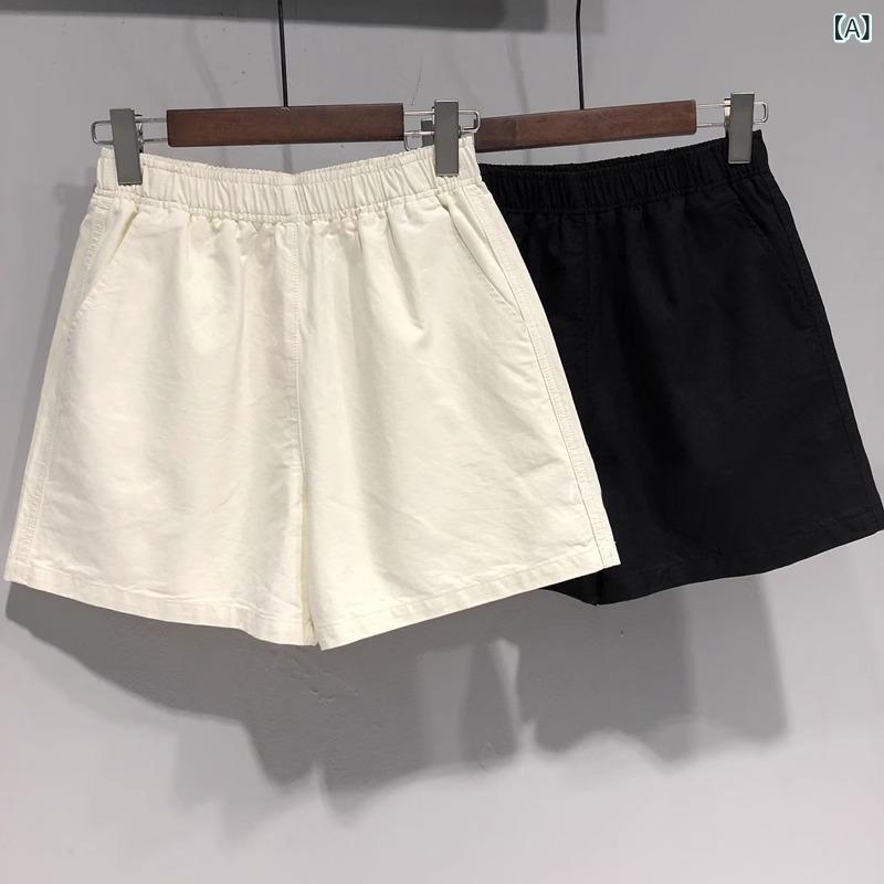 Pantalones cortos para mujeres verano blanco algodón delgado ligero largo efecto delgado vestuario de goma casual uso habitual aéreo ligero — vista 2