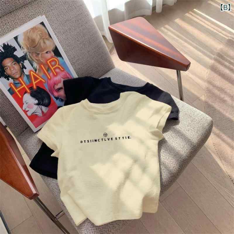 Tシャツ レディース 夏 ショート丈 タイトフィット ウエストシェイプ 短袖 小柄対応 デザイン性 トップス カジュアル 伸縮性 軽量