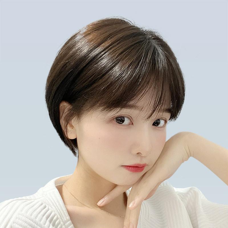 ウィッグ レディース ショート ボブ かつら 自然 リアル 人毛 フルウィッグ 医療用 ショートボブ 短髪 ナチュラル 蓬松 髪型 フルキャップ式 髪飾り 小顔効果 つけ毛 鬘 婦人 普段使い イメチェン 髪型 変身 自然な質感 軽量 通気性 快適 付け