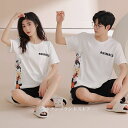 綿100% パジャマ ルームウェア 上下セット レディース メンズ ペアルック 夏用 春夏 半袖 短パン ショート袖 ショートパンツ 半ズボン Uネック かぶり...