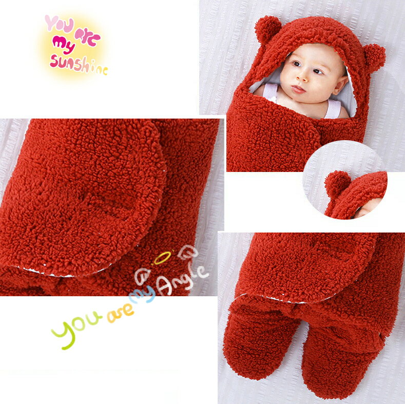 ベビーおくるみ ベビー寝袋 抱っこ布団 冬用 赤ちゃん 新生児用 抱っこ布団 かわいい 着ぐるみ もこもこ ボア 暖かい 超厚手 キルト 保温 防寒 キルティング 中綿 耳 フード付き 帽子 足つき 御包み ブランケット 出産準備 出産祝い あったか 寝冷え防止 お出かけ 海外通販 3