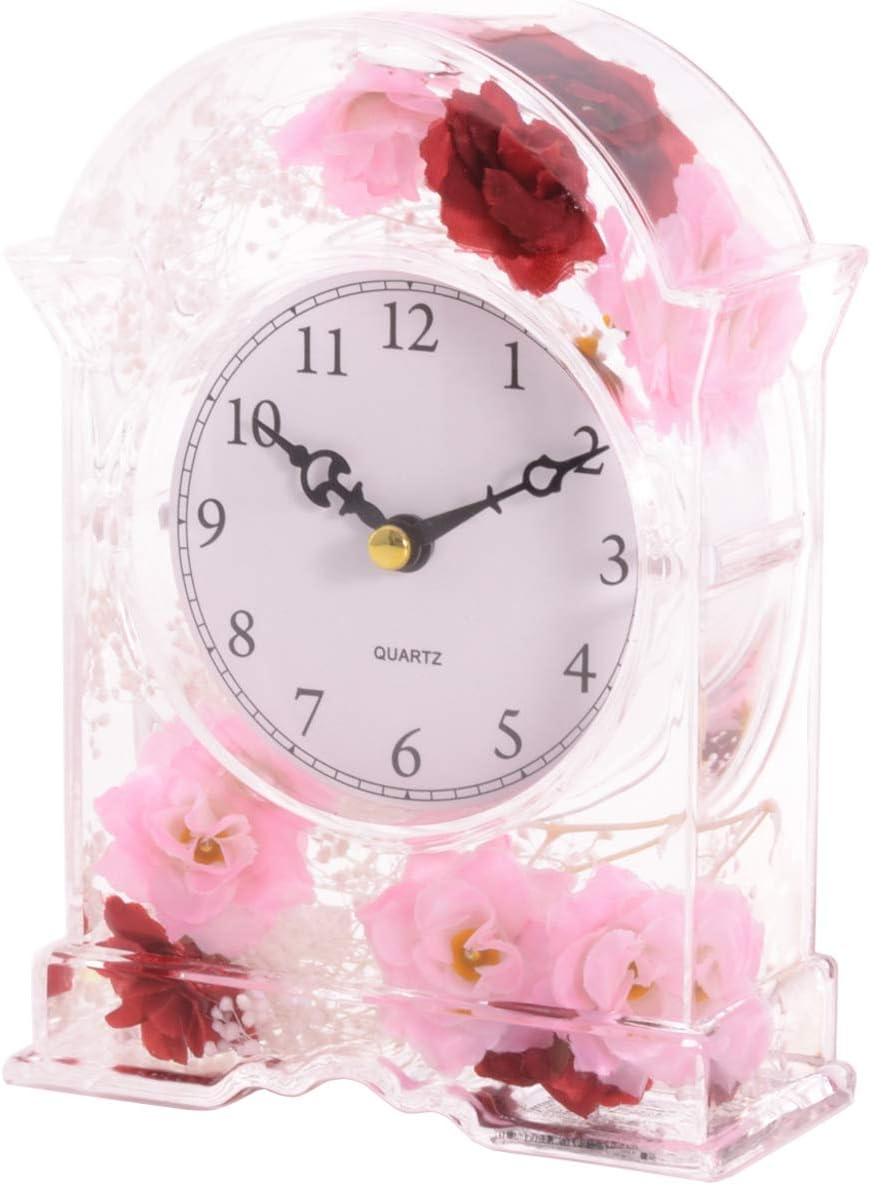 Rakuten - ロイヤルアーデン アクリル水中花 時計 ミックスローズ 58783 w11/d5/h15cm