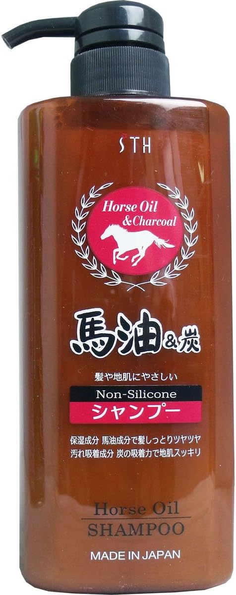 Rakuten - 馬油&炭シャンプー 600ml 保湿 しっとり ツヤツヤ ノンシリコンシャンプー