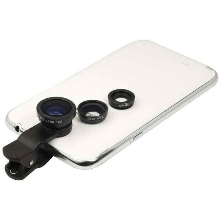 ゆうメール限定スマートフォン広角レンズ クリップ式 簡単取り付け 魚眼 マクロ セルカレンズ HOP-smartrens 送料無料