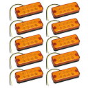 【10個セット】 LEDサイドマーカー イエローアンバー 高輝度LED 8灯 汎用サイドランプ 耐衝撃 防水仕様 視認性向上 事故防止に LEDインジケーター MKLED24-10SET 送料無料
