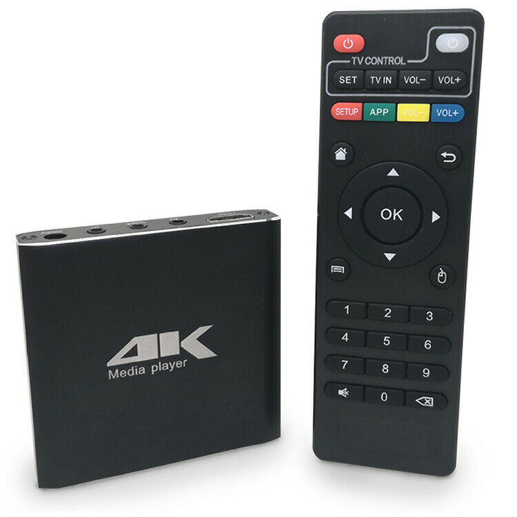 4Kメディアプレイヤー リモコン付属 Blu-Ray形式対応 MicroSD USBメモリ HDD コンパクト HOP-MP4K029 送料無料