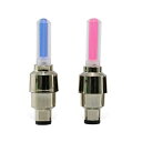 【2個セット】タイヤ バルブキャップ LEDライト 電池式 振動センサー付き 自動車/バイク/自転車 走行中自動点灯 光の輪 夜中の自転車走行安全対策 HOP-...