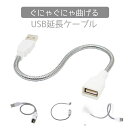 金属USB延長ケーブル フレキシブルUSB拡張 丈夫 USBライト 給電専用 USB-A(メス)- USB-A(オス) HOP-USBFLX30C