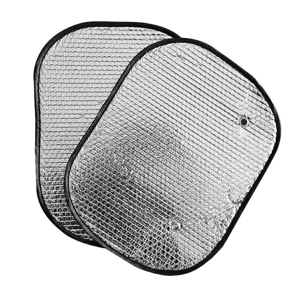 【2枚セット】車窓用アルミ日よけ 日光を反射 吸盤式 サンシェード 遮光 運転席 助手席 サイドサンシェード 車内温度上昇を抑える HOP-CWAS4435