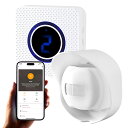 スマホ対応ワイヤレスチャイム スマホ連動 侵入通知 WIFI接続 人感センサー 玄関チャイム 無線ドアホン 4段音量調節 HOP-WFDP0261(2)