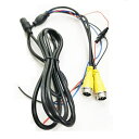 4PINカメラ専用電源ケーブル mini DIN 6PIN端子車載モニター汎用 4PIN映像端子2個搭載 映像入力2チャンネル 電源コード映像信号一体型 OMT...