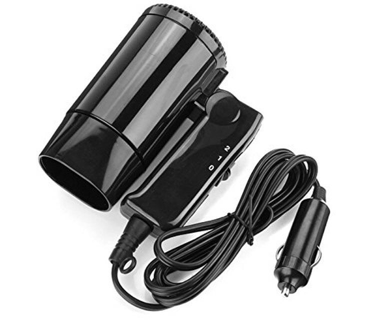 シガーソケットで使える車載用ヘアドライヤー 12V車専用 急な雨 ゲリラ豪雨 台風 衣類乾燥 HOP-CAD216 送料無料