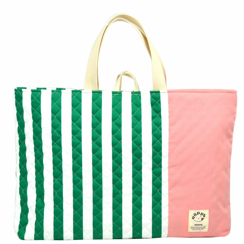大きめ レッスンバッグ グリーンストライプ HOPPE（ホッペ）【日本製 入園 入学グッズ 保育園 幼稚園 ..