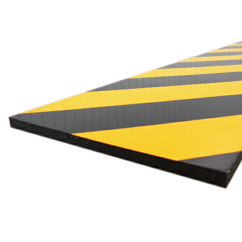 セフティガード トラ柄 平クッション 黄黒 10×200×920 反射 粘着タイプ 日本製 yh1345