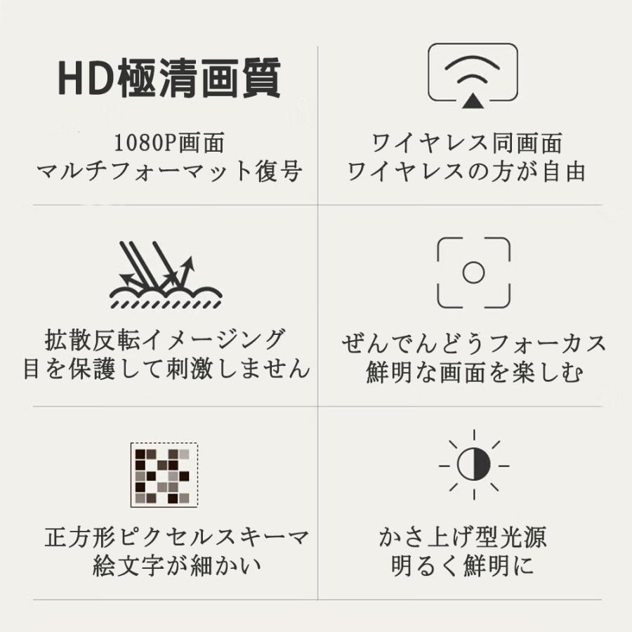 プロジェクター 小型 家庭用 軽量 天井 1080P 家庭用 WiFi Bluetooth 4K対応 高輝度 自動台形補正 スマホ iPhone android コンパクト 軽量 高性能 高画質 led投影機 有線接続 iPhone 接続 高画質